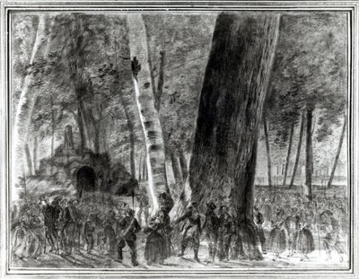Le Corps de Jean Paul Marat (1743-93) dans le Jardin du Club des Cordeliers - Claude Noel Thevenin